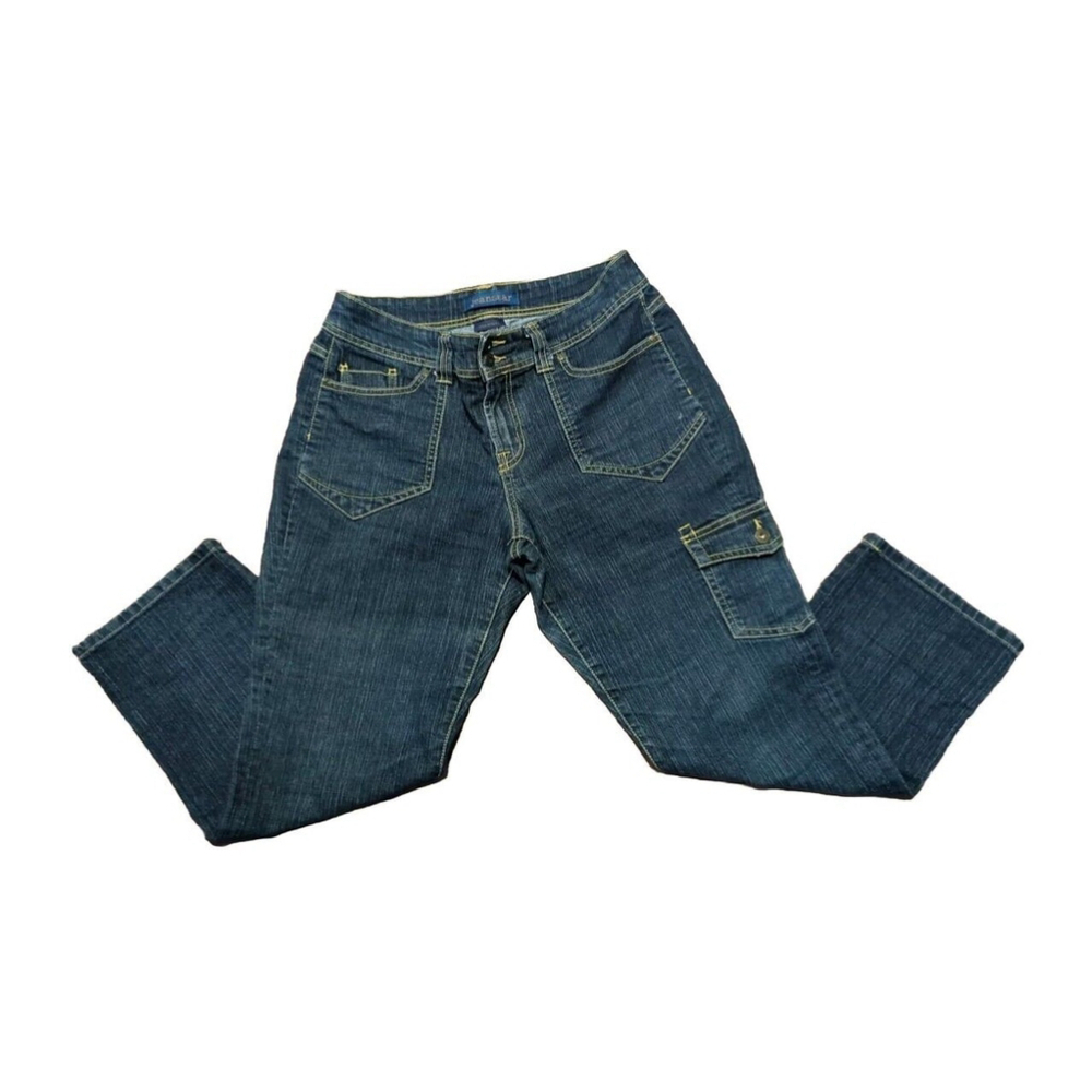 Jeanstar Size 8 Capri Medium Wash Blue Jeans Pants straight leg 32" W High Waist - Picture 2 of 16